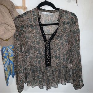 Zara floral babydoll top